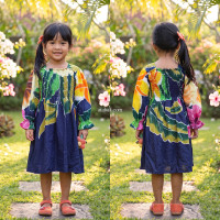 Hand Painted Rayon Kids Dress